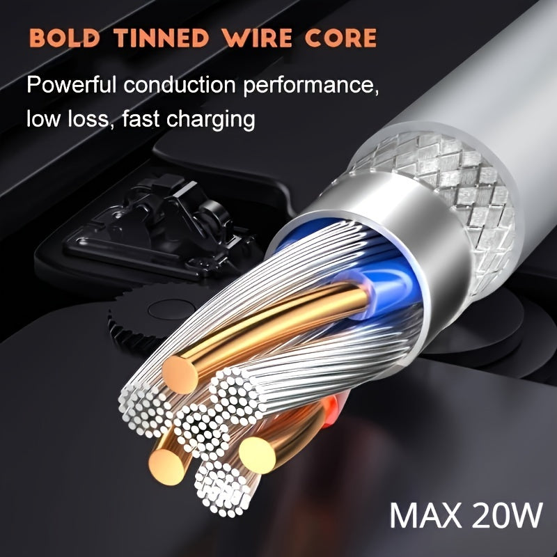 3.3ft/6.6ft/9.9ft USB 18W Fast Charging Data Cable - For IPhone 14/13/12/11 Pro Max/12 Mini/XR/XS/X/8/7/6 Plus/SE For IPad.