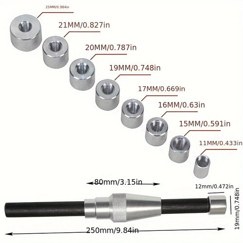 10pcs Universal Clutch Aligning Tools Kit, Clutch Aligner Hole Corrector Tools With 8 Collects Ranging 11~25mm Automotive Tools