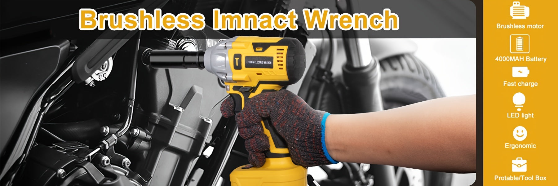 21V 4000MAH Cordless Impact Wrench and Drill Set, Brushless Power Impact Gun with Electric Drill Kit, Portable Tool Bag and Accessories for Automotive and Home Use