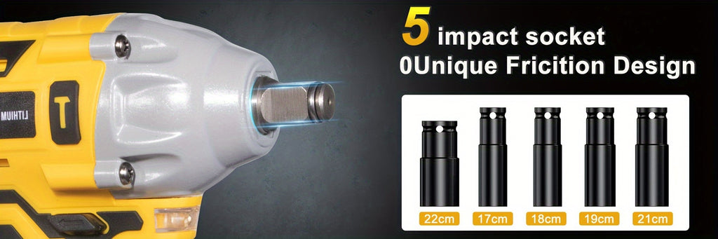 21V 4000MAH Cordless Impact Wrench and Drill Set, Brushless Power Impact Gun with Electric Drill Kit, Portable Tool Bag and Accessories for Automotive and Home Use