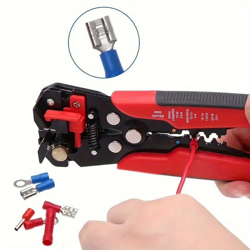 280pcs UMLIFE Spade Crimp Terminals with 5-in-1 Wire Stripper, Insulated Copper Connectors, Easy-to-Use for Automotive and Home Electrical Connections, Car Electrical Terminal Block, Uncharged, with Copper Contacts, for Start